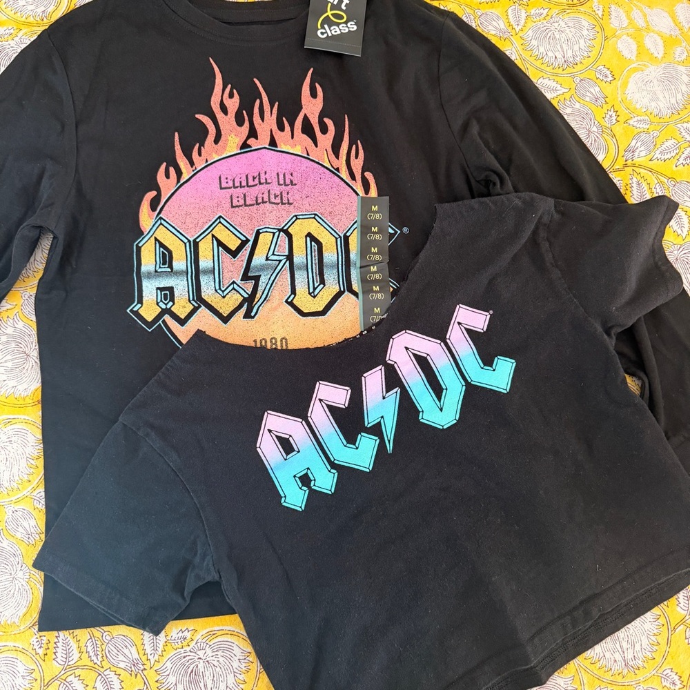 Girls AC/DC Tee Bundle – Size M (7/8)